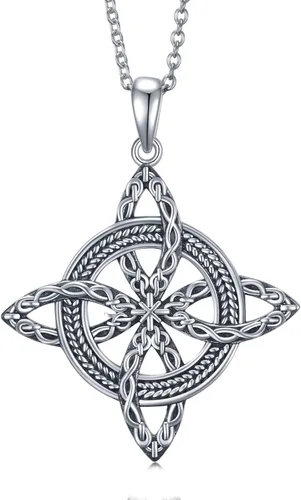 Peireara LilithPentagramWitches Necklace for Women 925 Sterling Silver Pagan Pendant Necklace Pagan Wiccan Magic Mythology Amulet Jewelry Gift for