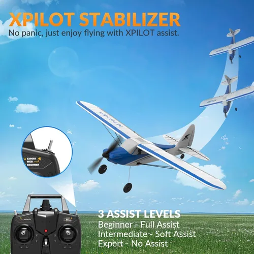Miniatura 2 de VOLANTEXRC Avión Entrenador RC Sport Cub 4CH con control remoto, avión con protector de hélice, estabilizador de giro de 6 ejes y 3 modos de vuelo