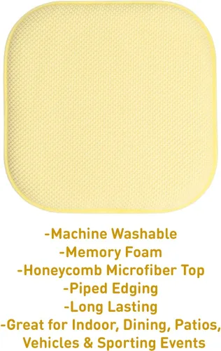 Miniatura 89 de Sweet Home Collection Cojines de espuma viscoelástica para silla, goma antideslizante y diseño de panal de abejas y esquinas redondeadas de 16 x 16