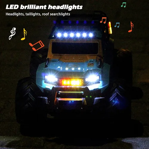 Miniatura 7 de Coche de control remoto anfibio impermeable, Monster RC Cars 4WD todo terreno, vehículos de acrobacias, juguetes con luces LED de 2.4 GHz para niños