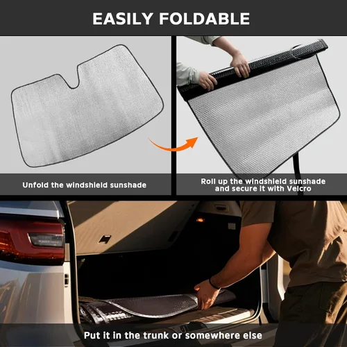 Miniatura 6 de Parasol para parabrisas para BMW X3 2018-2024, 5 capas de burbujas, plegable, grueso, accesorios de protección para visera frontal, bloquea el calor