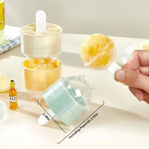 Miniatura 4 de Paquete de 4 moldes de paletas para paletas para niños, juego de moldes de silicona para hacer paletas de helados, moldes de bricolaje para helados