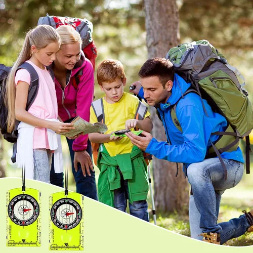 Miniatura 7 de Geiserailie Brújula de orientación acrílica Senderismo Mochilero Mapa de lectura Brújula para navegación y supervivencia Exploración al aire libre