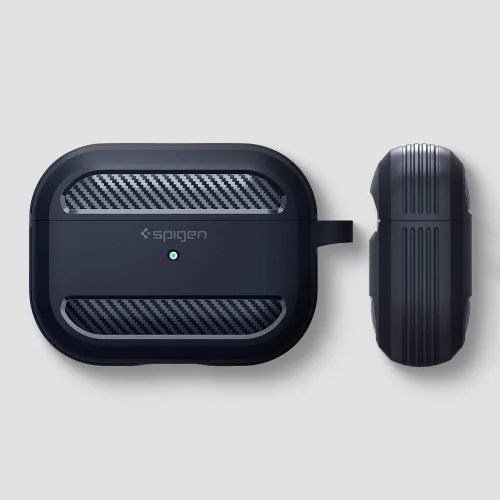 Miniatura 8 de Spigen Rugged Armor - Funda de protección contra caídas con mosquetón diseñada para AirPods Pro (2019), color carbón