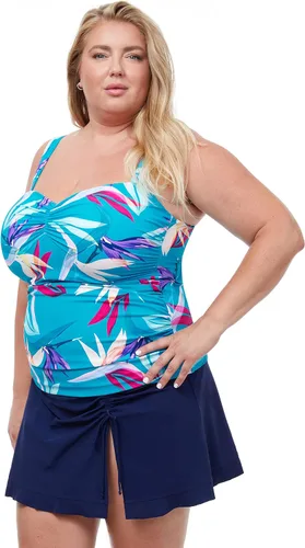 Miniatura 2 de Profile by Gottex Tankini de natación Paradise de figura completa con cuello cuadrado para mujer