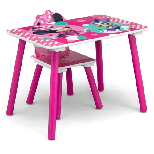 Miniatura 10 de Delta Children Disney Minnie Mouse Juego de 3 piezas para cuarto de juegos para niños pequeños – Incluye mesa, silla y caja de juguetes, rosa
