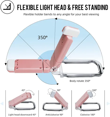 Miniatura 6 de EGWASER Luz de Lectura para Libros, Luz LED Portátil Recargable por USB con Clip para Libros para Leer en la Cama, 3 Niveles de Brillo Ajustable