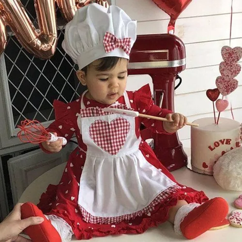 Miniatura 2 de Zeroest Traje de chef para bebé, accesorios de fotografía para niños pequeños, delantal de chef divertido para sesión de fotos, sombrero de chef