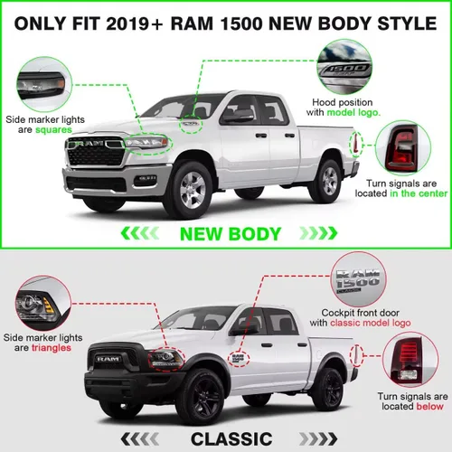 Miniatura 3 de SMANOW Estribos compatibles con Dodge Ram 1500 Quad Cab 2019-2026 (excepto Ram 2500 3500/1500 Classic), barras de escalón laterales fabricadas