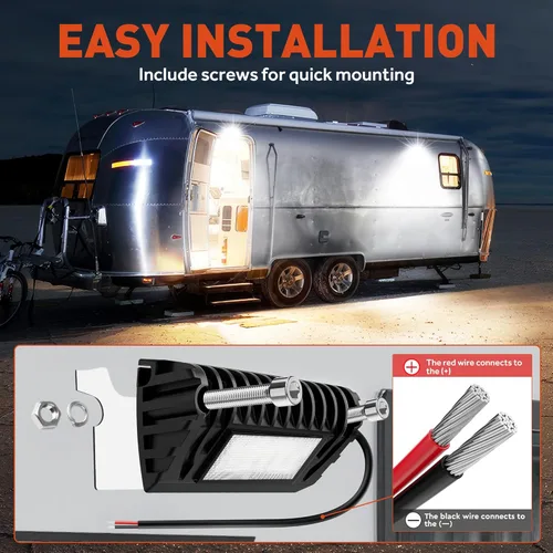 Miniatura 8 de SnowyFox Luz LED para Porche de RV - Luz Utilitaria Exterior de Aluminio Luces LED para Remolque Exterior Accesorio de Iluminación de 12V 750
