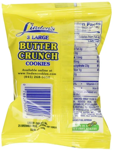 Miniatura 2 de Galletas Linden's Butter Crunch Cookies, 3 galletas por paquete 18, 1,75 onzas Paquetes por caja.