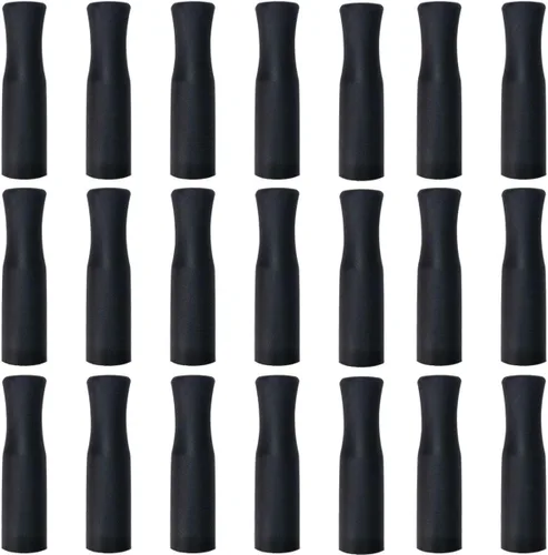 Miniatura 7 de 21 puntas de popote de silicona reutilizables, puntas de popote de acero inoxidable, puntas negras de grado alimenticio, cubiertas para popotes