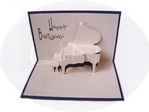 Miniatura 3 de LIN17029 -LIN - Tarjeta de felicitación emergente 3D para cumpleaños, regalo de dinero, vale de regalo, piano, N5