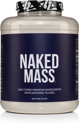 Polvo de proteína natural para ganar masa muscular Naked Mass, 8 libras a granel, sin OMG, sin gluten, sin soya Sin Ingredientes Artificiales, 1250