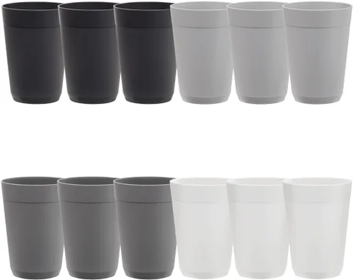 Miniatura 11 de US Acrylic Newport Vasos de Agua Apilables de Plástico Irrompible de 20 Onzas en 4 Colores Costeros Juego de 12 Vasos para Beber Reutilizables