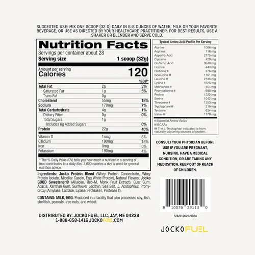 Miniatura 3 de Jocko Fuel Mölk Proteína de Suero en Polvo 22g Mezcla de Fruta del Monje Baja en Azúcar - Recuperación y Crecimiento Muscular, El Empaque Puede