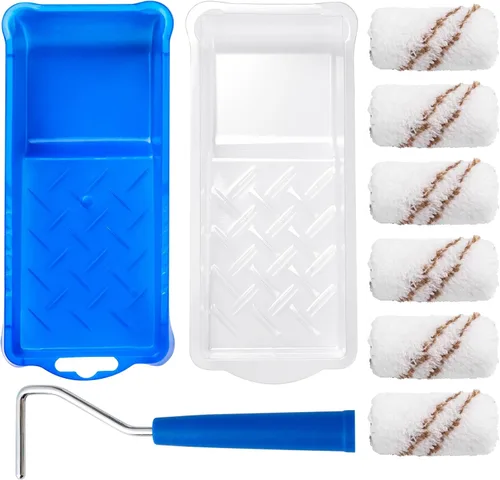 Kit de rodillos de pintura Mister Rui, paquete de 9, cubiertas de rodillo de pintura de microfibra de 2 pulgadas, rodillos de pintura pequeños con
