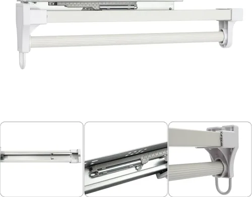 Miniatura 3 de Barra extraíble para colgar ropa, barra ajustable para perchero de ropa, barra extraíble para colgar pantalones para armarios, armarios de Blanco