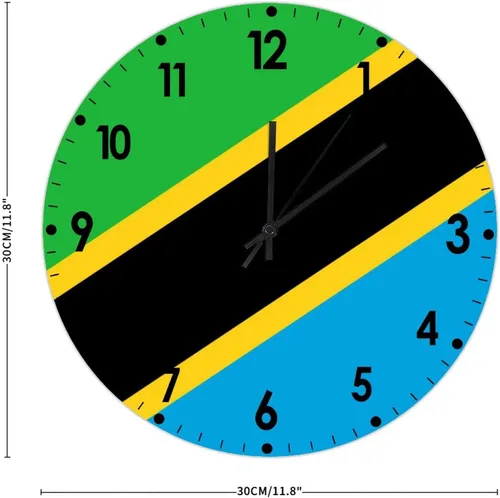 Miniatura 325 de Cheyan Reloj de pared con bandera de Canadá de 12 pulgadas, silencioso, sin tictac, de PVC, funciona con pilas, reloj redondo decorativo, regalo