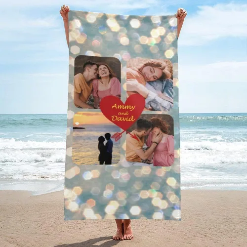 Miniatura 25 de Shapoo Toalla de playa con foto personalizada, foto personalizada/fondo/texto, divertida toalla de baño de microfibra personalizada para Una foto