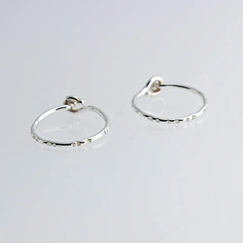 Miniatura 50 de Aretes de plata de ley abiertos para cartílago, tragus, delgados, calibre 22