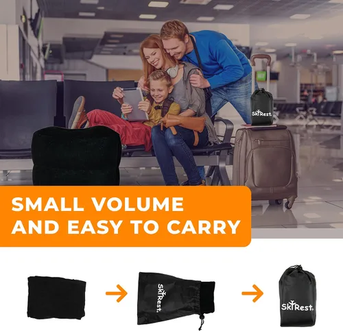 Miniatura 6 de Almohada inflable de viaje, altura ajustable, reposapiés de avión para viajes en avión/coche/tren/hogar/oficina-cama de avión para niños pequeños