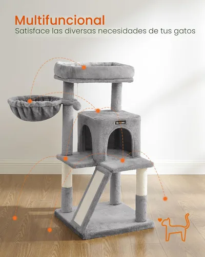 Miniatura 3 de FEANDREA Árbol para gatos con postes de rascar cubiertos de sisal; torre para gatos, condominio para gatos