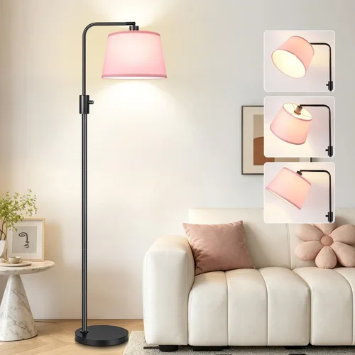 Miniatura 16 de Nintiue [Actualizada] Lámpara de pie regulable, bombilla LED Edison de 1000 lúmenes incluida, pantalla negra, lámpara de pie alta moderna de arco