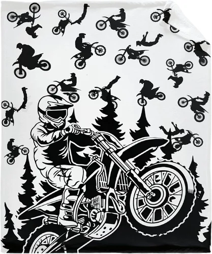 Miniatura 34 de Manta de motocross Racer deportes extremos estampada súper suave de franela de felpa ligera y acogedora para niños y hombres, regalo para sofá Dirt