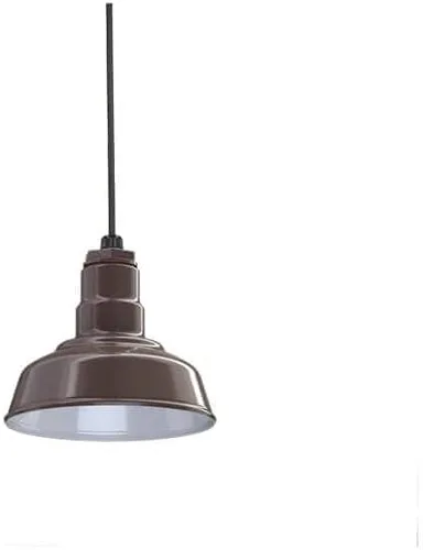 Miniatura 65 de Steel Lighting Co. Inglewood - Lámpara de granero Lámpara montada en el techo Cúpula redonda de 8 pulgadas vástago inclinado de 12 pulgadas