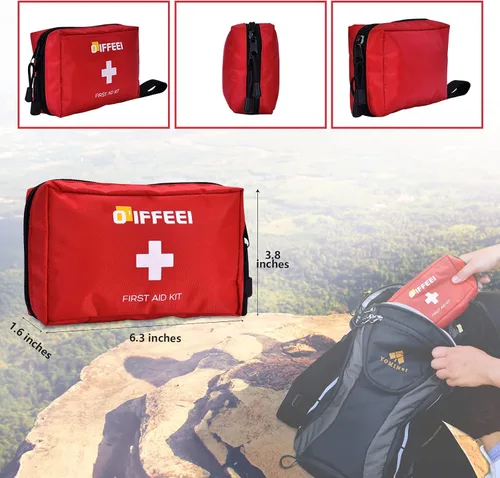 Miniatura 4 de O'IFFEEI Bolsa vacía pequeña de primeros auxilios, portátil para exteriores, camping, senderismo, mochileros, viajes. Bolsa médica pequeña
