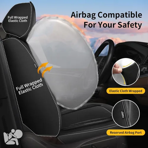 Miniatura 4 de AOMSAZTO Fundas de asiento de automóvil para Mazda CX-5 2013-2026, juego completo de fundas de asiento de automóvil de cuero, protector de asiento