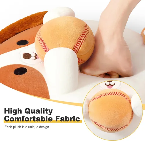 Miniatura 5 de Onsoyours - Original juguete de peluche de perro beagle con béisbol - 30 cm de felpa suave, juguete de cachorro deportivo, lindos peluches