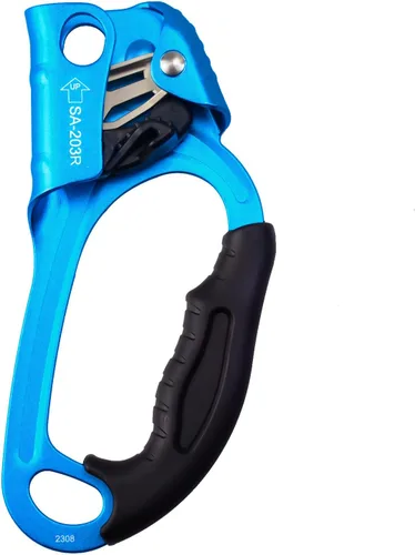 Ascensor de mano CE, equipo de engranaje de rapel de 308.6 lbs con mango de goma ergonómico para arbolista de árboles de escalada en roca,