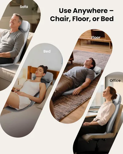Miniatura 8 de COMFIER Shiatsu - Masajeador de espalda con calor, masajeador de tejido profundo con vibración, cojín de asiento de masaje Shiatsu 2D/3D