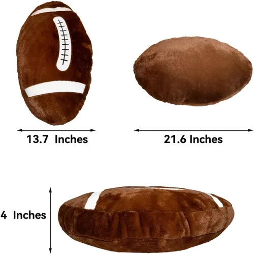 Miniatura 2 de Almohada de fútbol americano, bonita felpa de fútbol para fanáticos del fútbol, decoración creativa de habitación, regalo de peluche de fútbol