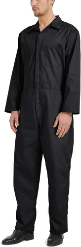 Miniatura 4 de TOPTIE Overol de manga larga para hombre overol ligero a presión y cremallera frontal