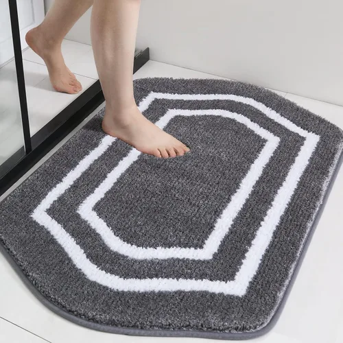 Miniatura 27 de COSY HOMEER Alfombras de Baño Extra Gruesas para Baño - Juegos de Alfombras Antideslizantes de Lino de Baño Suave Felpa 100% Poliéster Fuerte Sala