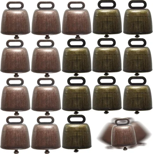 TIHOOD 18 campanas de cobre – Campanas de latón pequeñas y grandes de animales de granja para caballos, ganado, ovejas, cabras – bronce verde y rojo