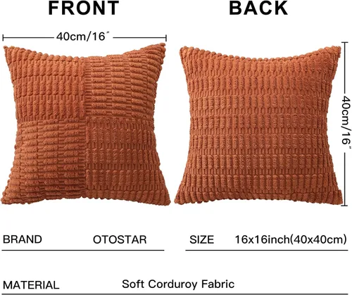 Miniatura 2 de OTOSTAR Juego de 4 fundas de almohada decorativas bohemias de otoño de 16 x 16 pulgadas para sofá cama, decoración del hogar en otoño, funda