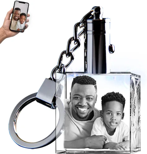 Miniatura 11 de 3D innovation Llavero de cristal personalizado con luz LED, llavero grabado con láser 2D personalizado, grandes regalos personalizados