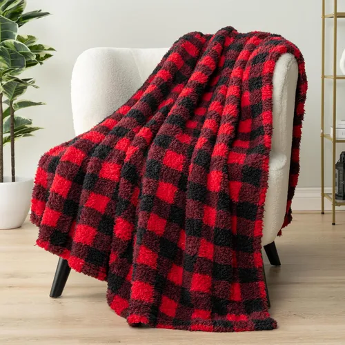 Miniatura 16 de PAVILIA - Manta de sherpa para sofá, gris esponjosa y cálida, manta de felpa suave para cama, acogedora, súper suave y ligera, manta decorativa