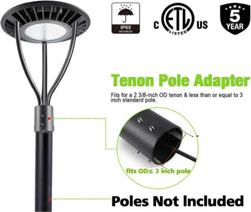 Miniatura 6 de Luces LED para poste superior con fotocélula del atardecer al amanecer, 20W-30W-40W-60W de potencia seleccionable, 3000K-4000K-5000K 3CCT