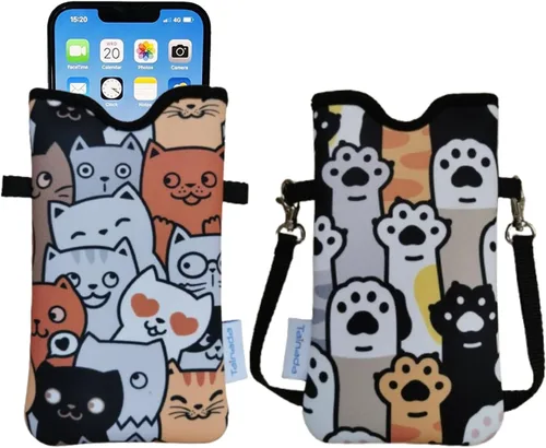 Miniatura 76 de Tainada Funda Estuche Bolsa de Neopreno para Teléfono para Hombres y Mujeres con Correa Cruzada/Cordón para el Cuello para iPhone 17/16/15 Pro Max