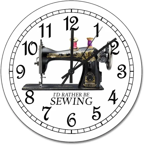 Miniatura 16 de Reloj de pared para tejer uno a la vez, divertido reloj de madera moderno 10 silencioso, sin tictac, de cuarzo, funciona con pilas, para sala