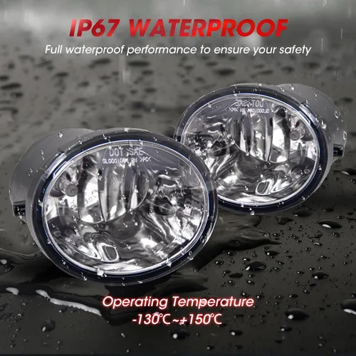 Miniatura 6 de Repuesto de montaje de luces antiniebla para Toyota Tundra 2000-2006 2001-2007 Toyota Sequoia con bombillas halógenas 9006 12V 35W incluidas