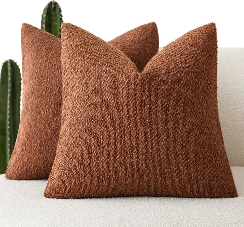 Miniatura 40 de Foindtower - Juego de 2 fundas decorativas de textura de bucle, fundas de almohada acentuadas, fundas de cojín sólidas, neutrales, para sofá, silla