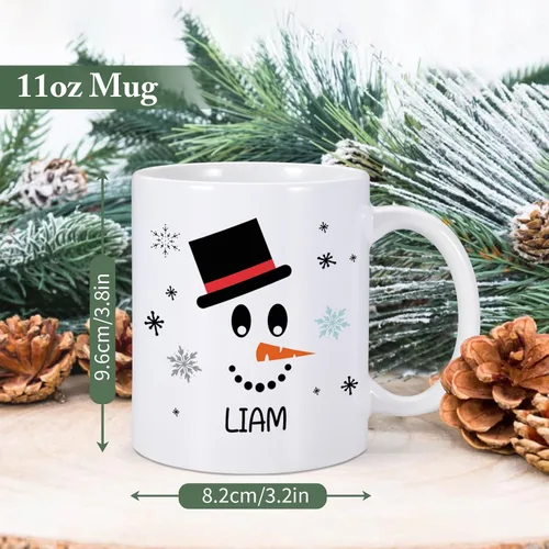 Miniatura 3 de COLBEAR Tazas de Navidad con nombre personalizado, taza de café de Navidad para niños, taza de chocolate caliente, taza de cacao caliente, taza