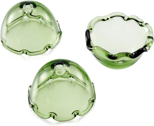 Miniatura 36 de FASHEWELRY 10 piezas Tapas de Flores de Vidrio Hechas a Mano Cuentas Florales de Cristal Transparentes en Forma de Trompeta Espaciadores de Flores a