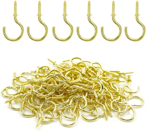 Miniatura 18 de Biaungdo 60 ganchos para tazas de techo de 1 pulgada, ganchos de tornillo, ganchos de taza de techo, ganchos autorroscantes, color negro